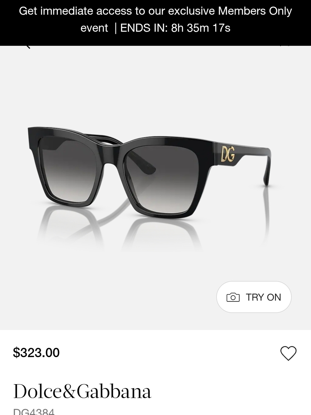 Dolce & Gabbana Black Women's Sunglasses - DG4384 , Case And Box Included